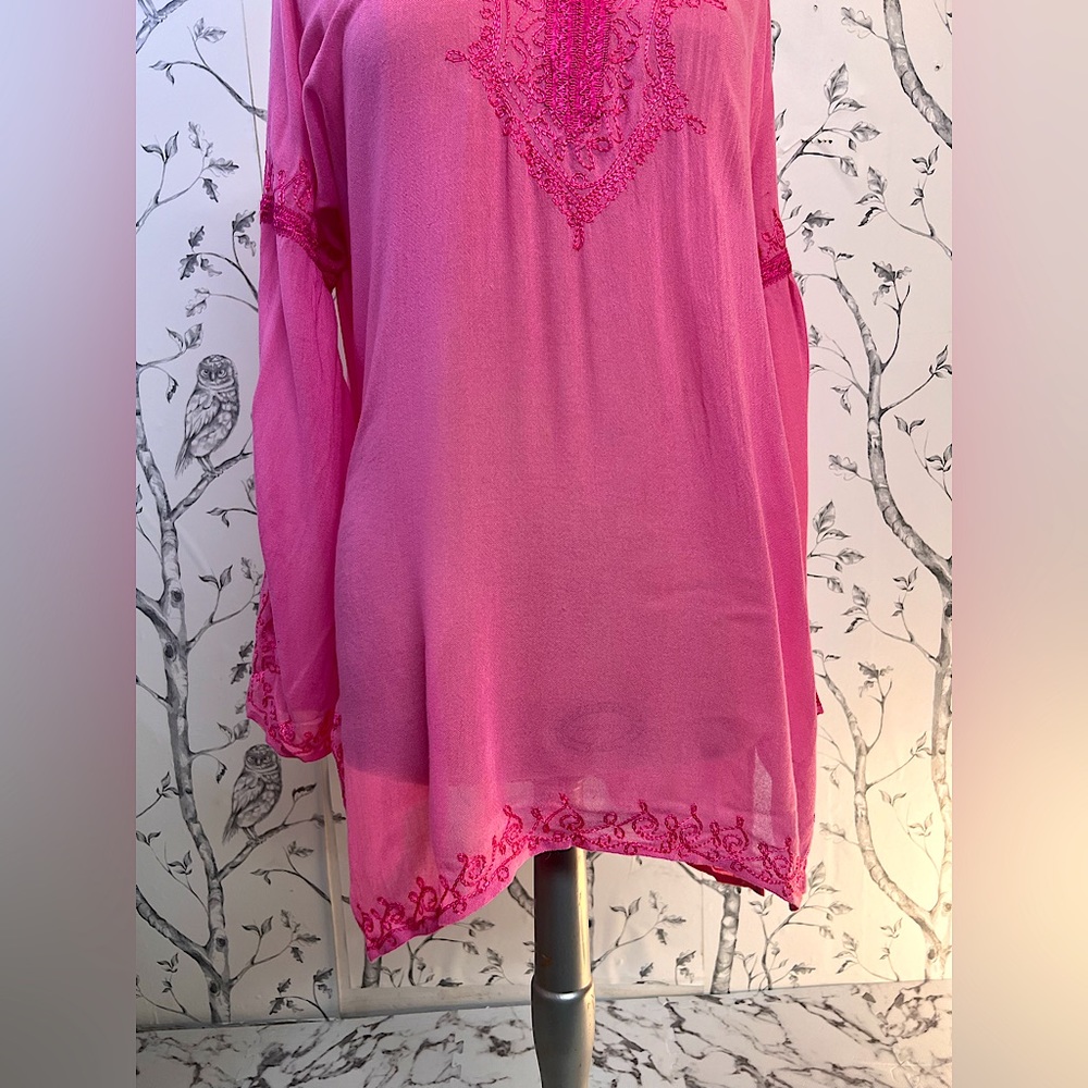 Pink transparent tunic OS fits all.